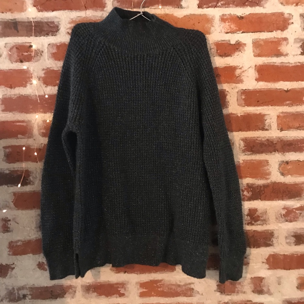 Loft Gray Sparkle Turtle Neck Sweater